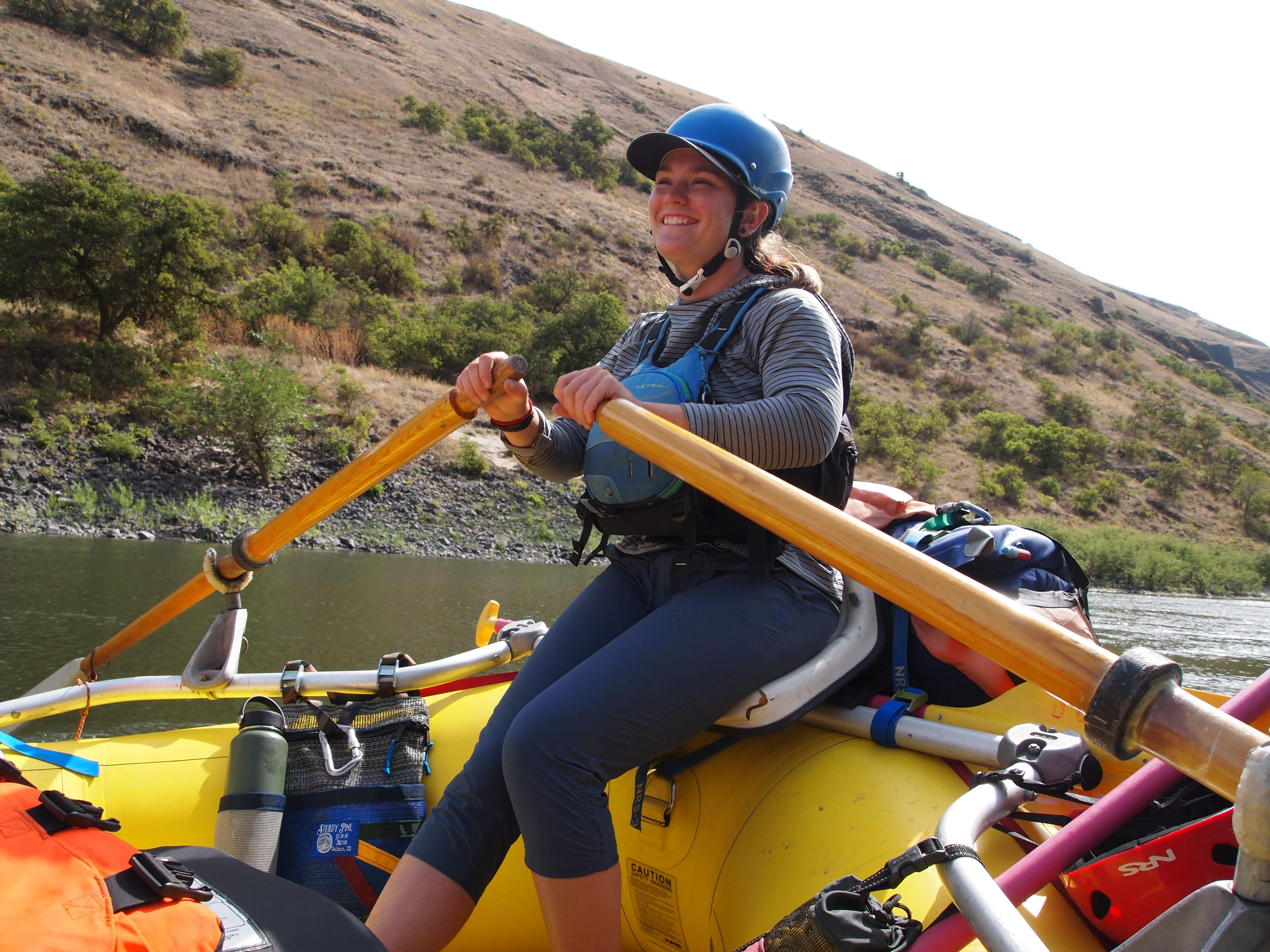 Female river guide during a rafting trip