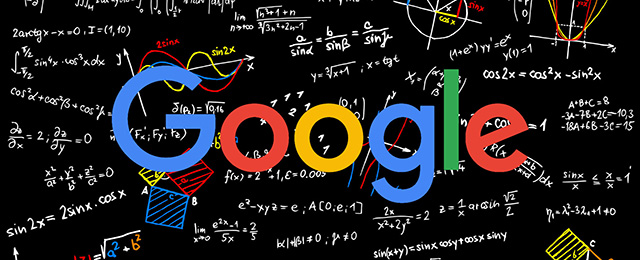 Google image with algorithms surrounding word