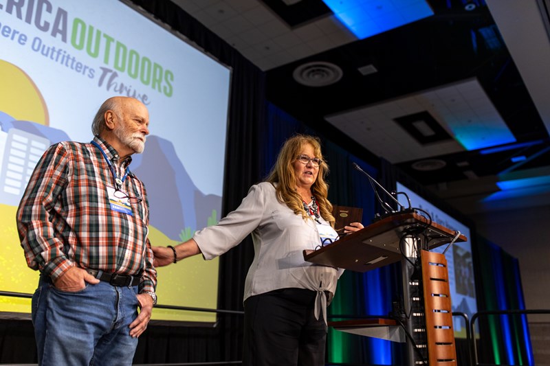 Beth and Gary Harper accepting the Industry Achievement Award