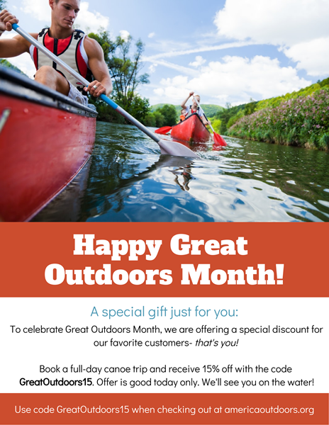 Holiday email example happy great outdoors month