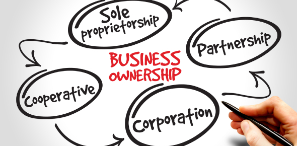 image shows 4 types of business structure
