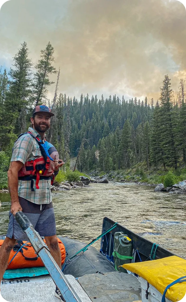 a rafting guide on a scenic river