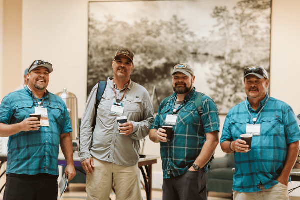 group of 4 outdoor professionals attending the america outdoors conference